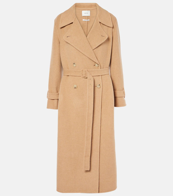  Vince Vince Belted Double-breasted Wool-blend Coat 