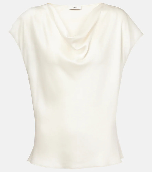  Vince Vince Draped Silk Satin Top 