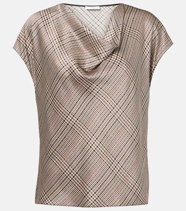  Vince Vince Houndstooth Silk Top 