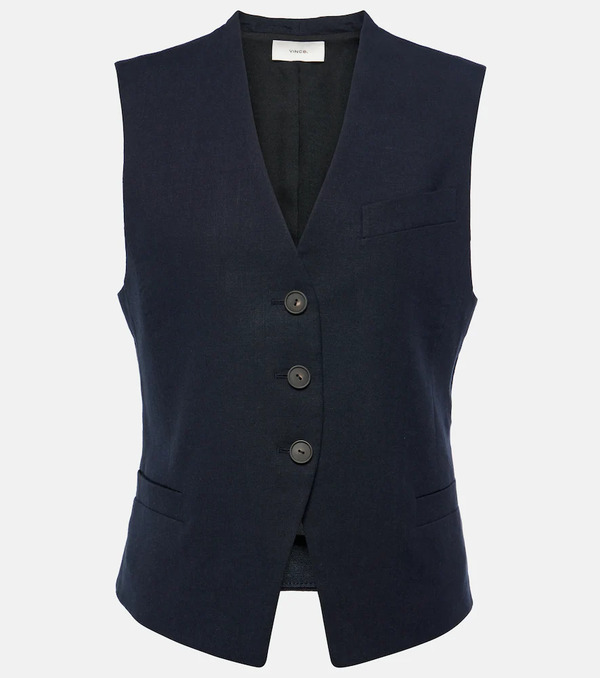  Vince Vince Linen-blend Vest 