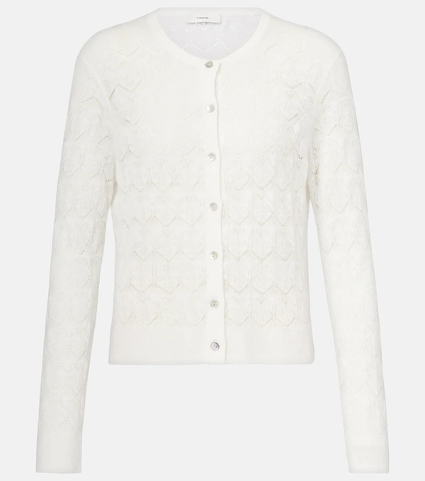  Vince Vince Pointelle Cotton Cardigan 
