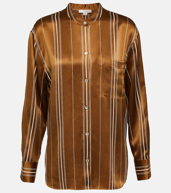  Vince Vince Striped Silk Shirt 