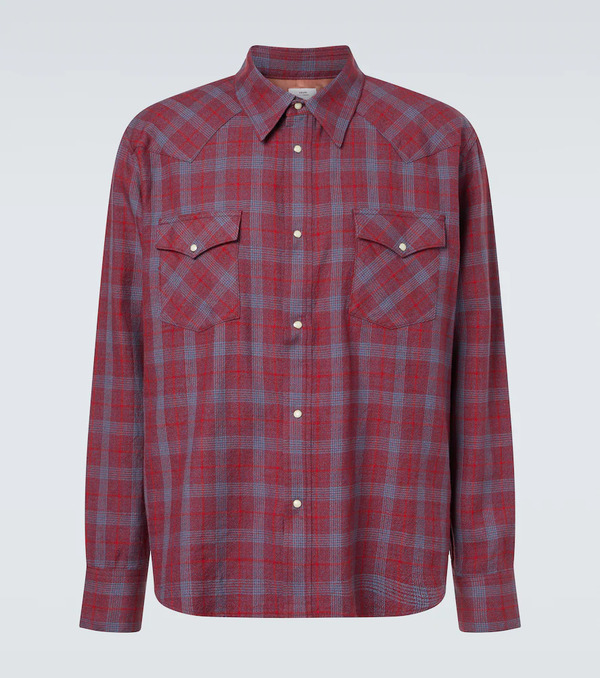  Visvim Visvim Four Corners Checked Wool And Linen Shirt 