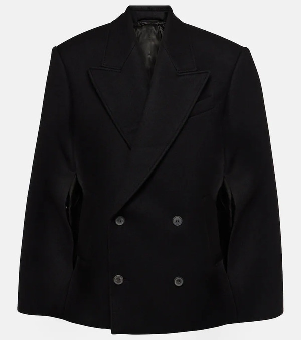  Wardrobe.nyc Wardrobe.nyc Double-breasted Cropped Virgin Wool Cape 
