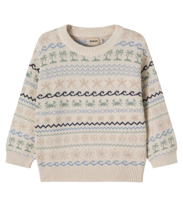  Wheat Wheat August Cotton Jacquard Sweater 