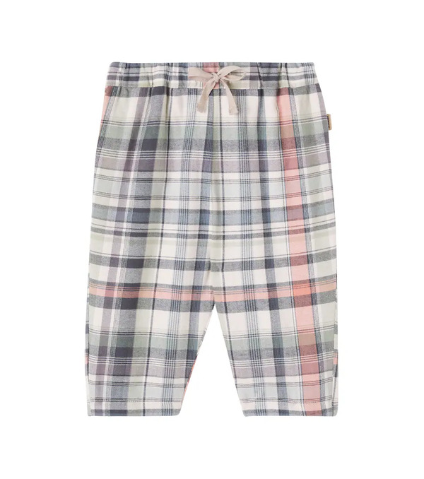  Wheat Wheat Baby Arne Checked Cotton Chambray Pants 