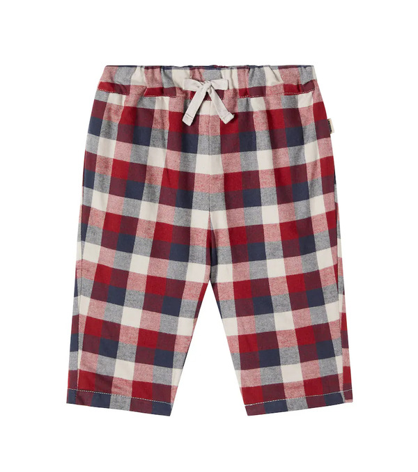  Wheat Wheat Baby Arne Checked Cotton Pants 