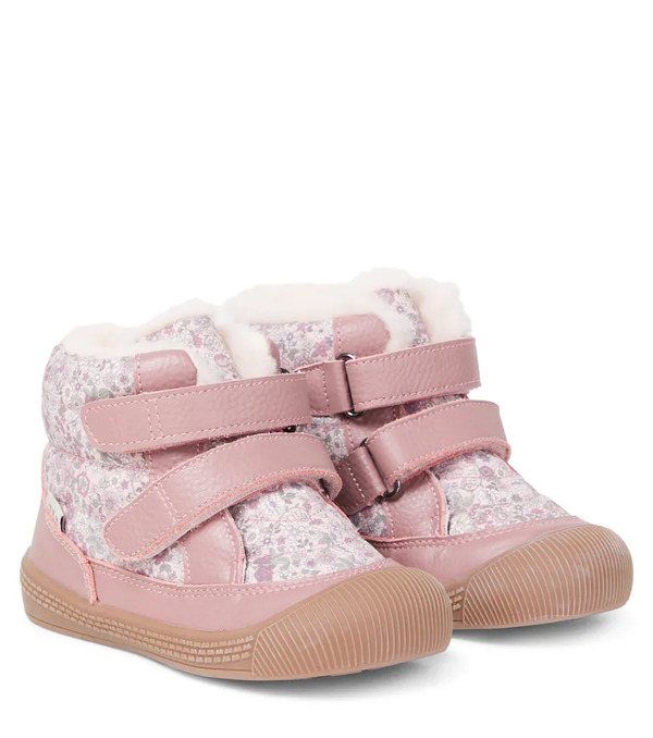  Wheat Wheat Tex Floral Leather-trimmed Boots 