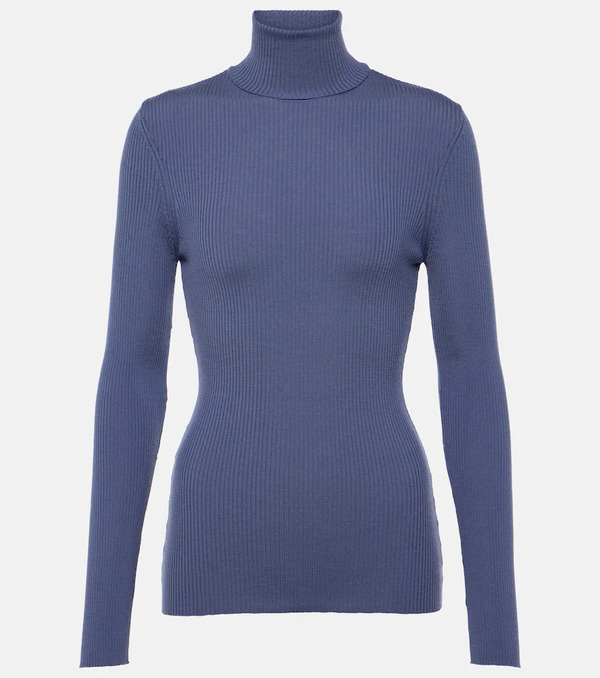  Wolford Wolford Ribbed-knit Virgin Wool Turtleneck Top 