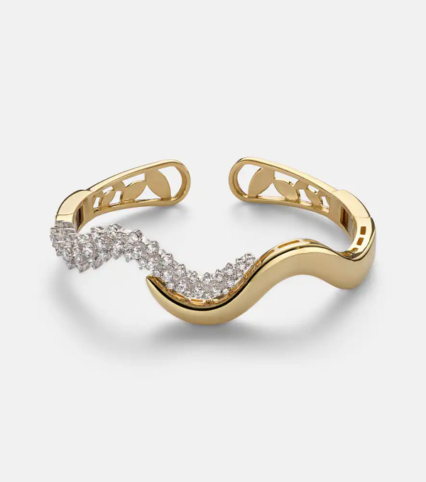  Yeprem Yeprem Golden Strada 18kt Gold Bangle With Diamonds 