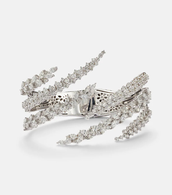  Yeprem Yeprem Y-couture 18kt White Gold Bangle With Diamonds 