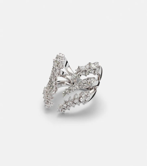  Yeprem Yeprem Y-not 18kt White Gold Ring With Diamonds 