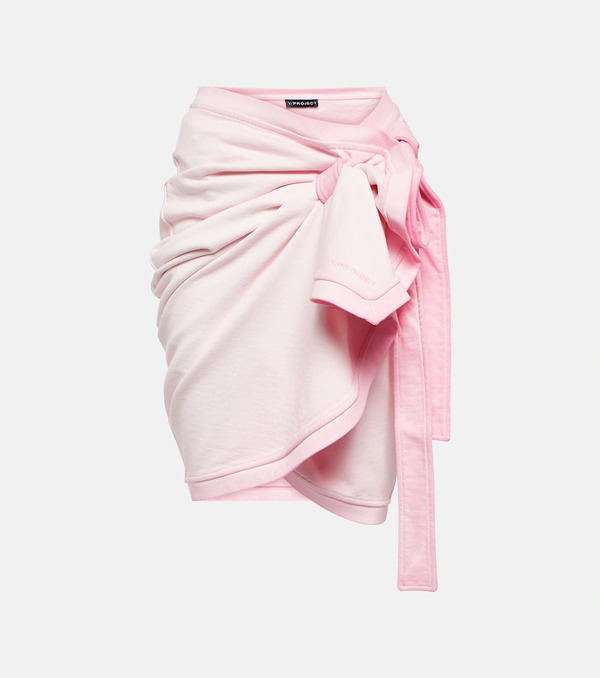  Y/project Y/project Embroidered Cotton Terry Miniskirt 