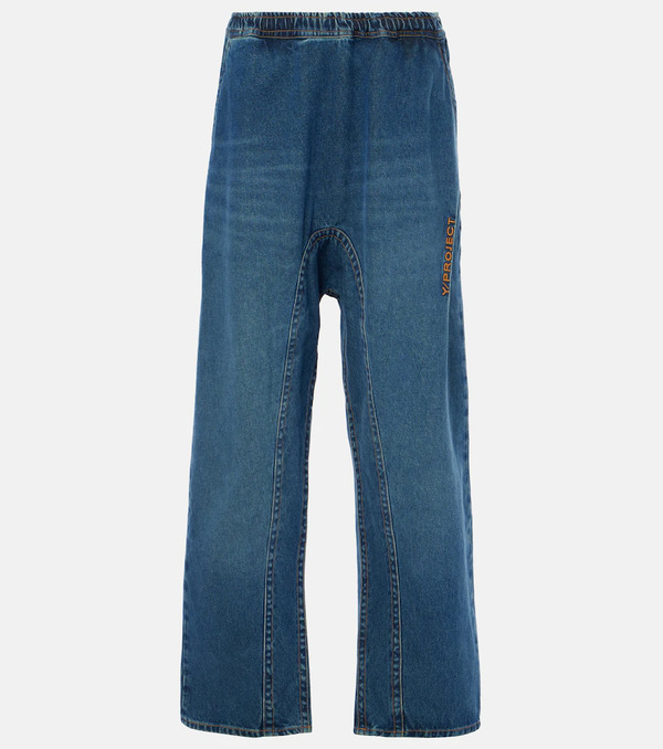  Y/project Y/project Logo Low-rise Wide-leg Jeans 