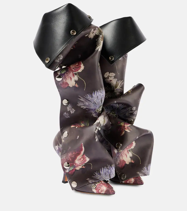  Y/project Y/project Snap 100 Floral Leather Knee-high Boots 