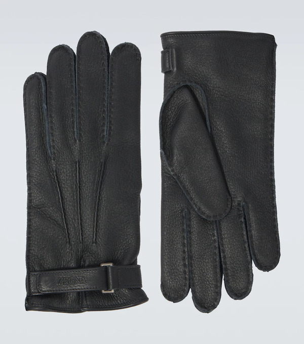  Zegna Zegna Embossed Leather Gloves 