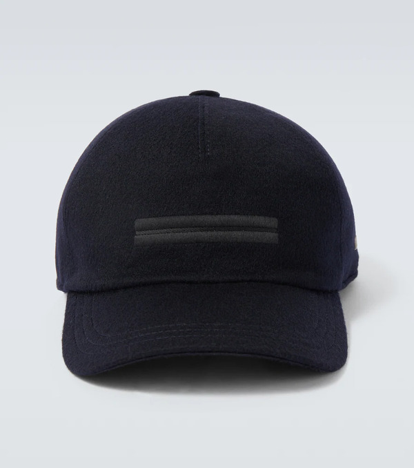  Zegna Zegna Embroidered Cashmere Baseball Cap 