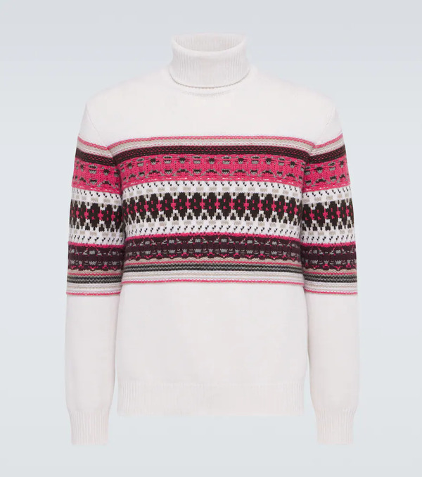  Zegna Zegna Intarsia Cashmere Turtleneck Sweater 