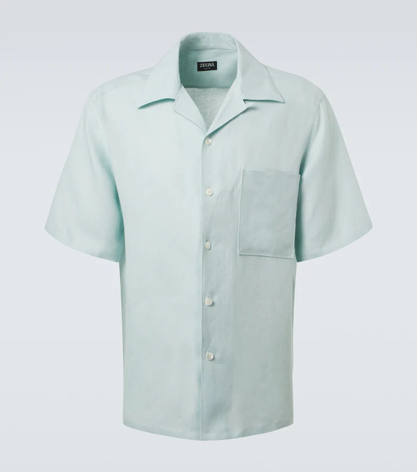  Zegna Zegna Linen Bowling Shirt 