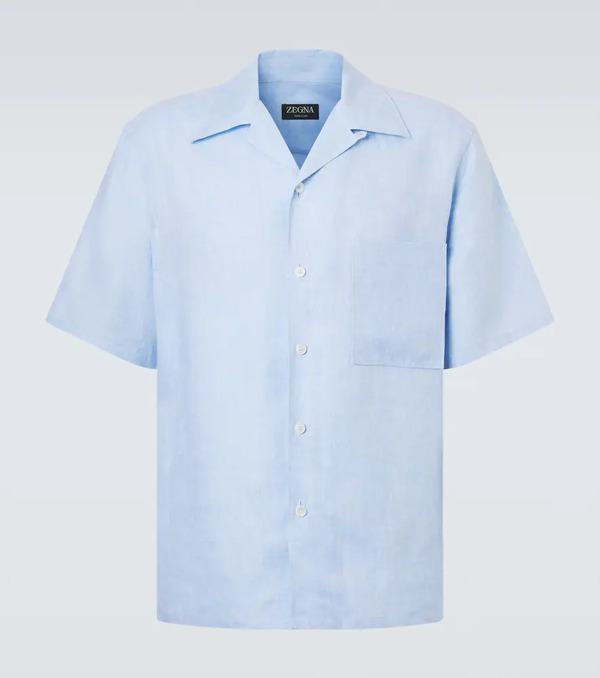  Zegna Zegna Linen Bowling Shirt 
