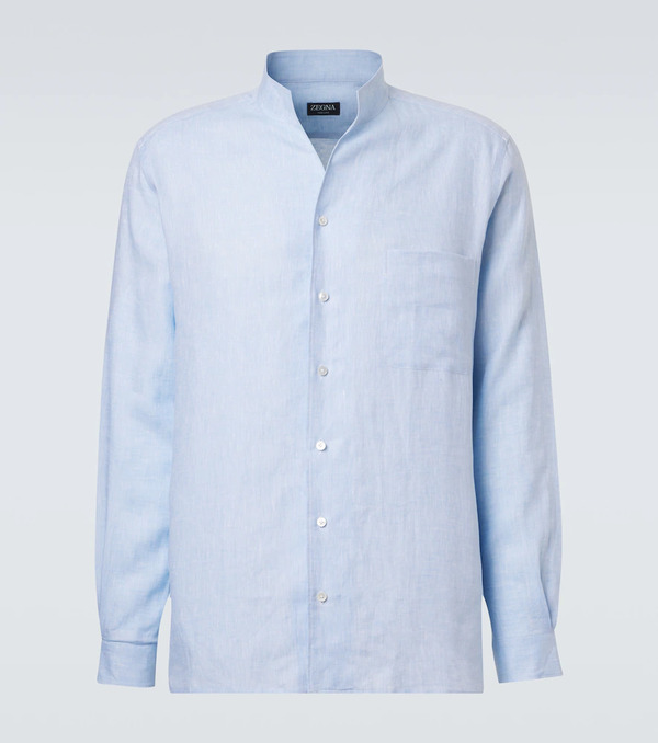  Zegna Zegna Linen Chambray Shirt 