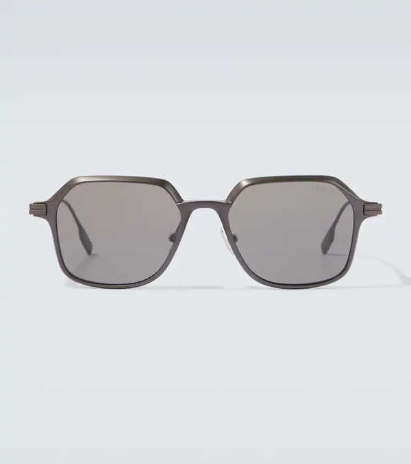  Zegna Zegna Oversized Aluminum Square Sunglasses 