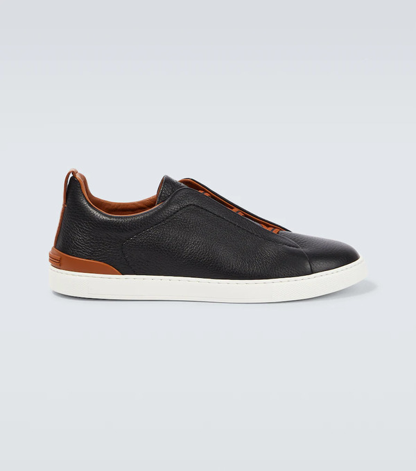  Zegna Zegna Triple Stitch Leather Sneakers 