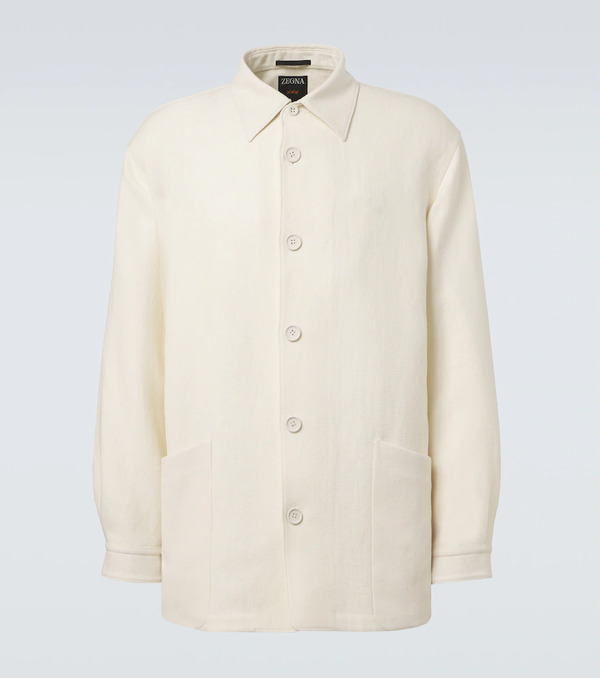  Zegna Zegna Wool And Linen Overshirt 