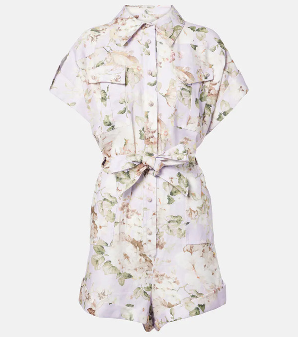  Zimmermann Zimmermann Acacia Floral Linen Playsuit 