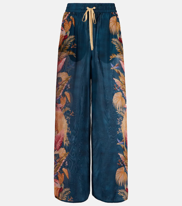  Zimmermann Zimmermann Ascension Floral Silk Wide-leg Pants 
