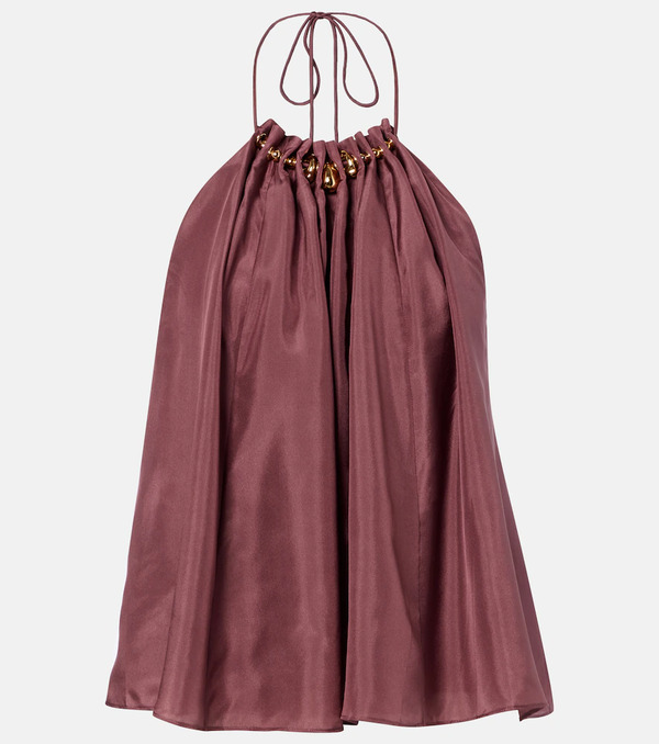  Zimmermann Zimmermann Aster Beaded Halterneck Silk Top 
