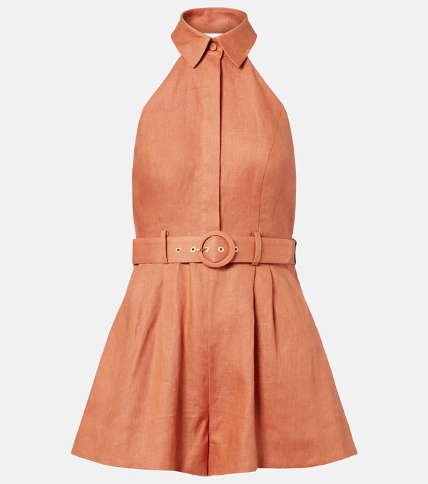  Zimmermann Zimmermann Awaken Belted Linen Romper 