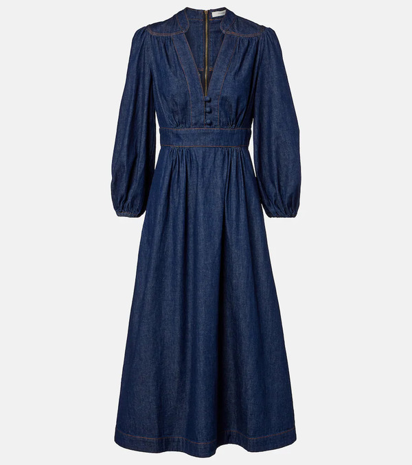  Zimmermann Zimmermann Awaken Denim Midi Dress 