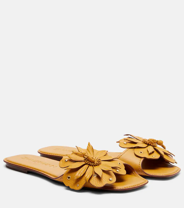  Zimmermann Zimmermann Brightside Floral-applique Leather Sandals 
