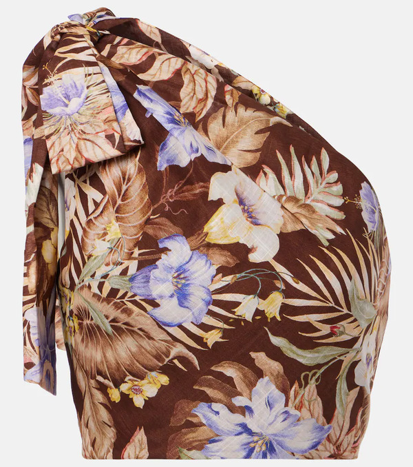  Zimmermann Zimmermann Coco Floral One-shoulder Cotton Top 