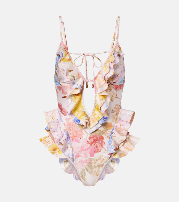  Zimmermann Zimmermann Como Floral Ruffled Swimsuit 