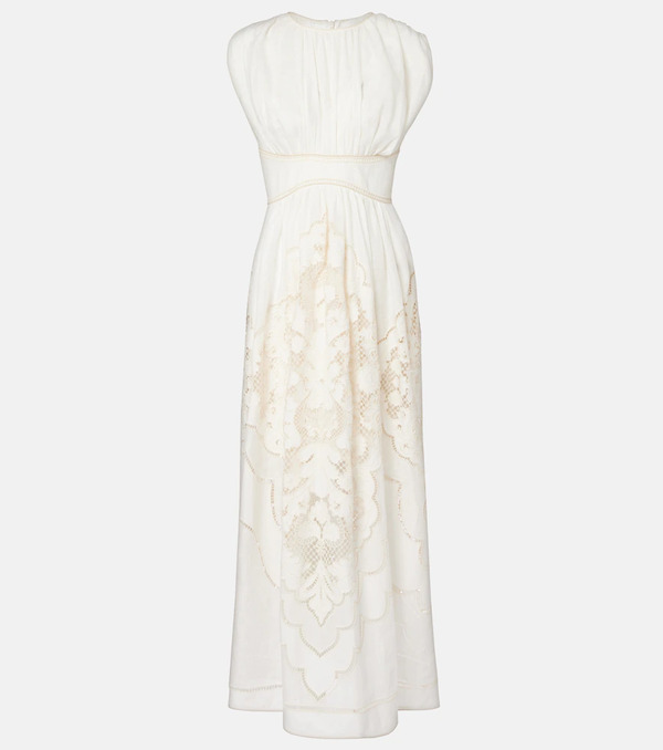  Zimmermann Zimmermann Daylight Embroidered Linen Maxi Dress 