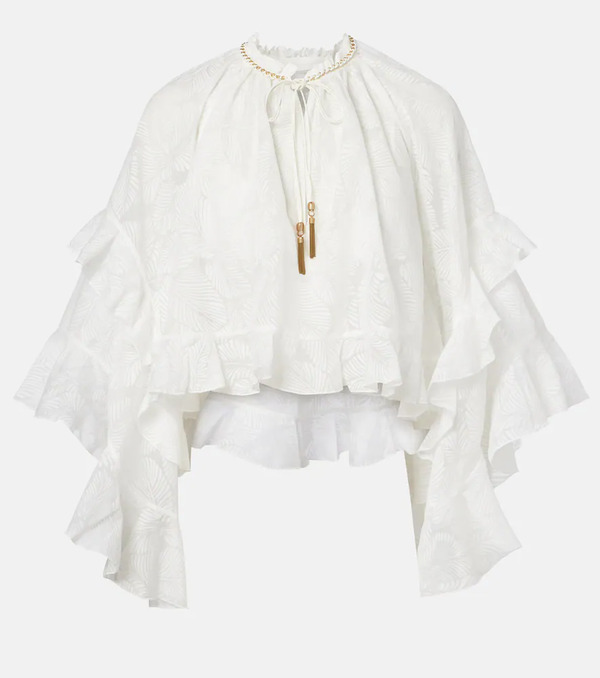  Zimmermann Zimmermann Daylight Ruffled Cotton-blend Blouse 
