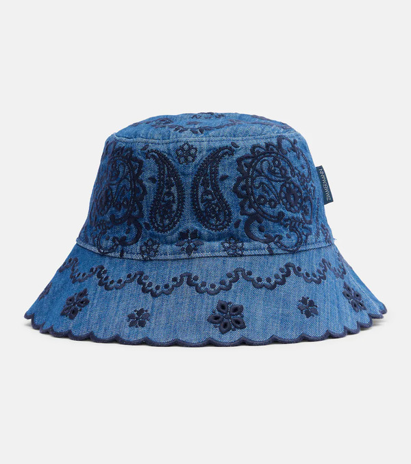  Zimmermann Zimmermann Embroidered Denim Bucket Hat 