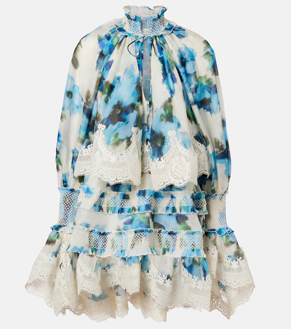  Zimmermann Zimmermann Floral Lace-trimmed Minidress 