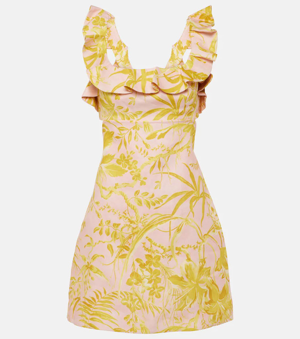  Zimmermann Zimmermann Golden Ruffle Floral Linen Minidress 