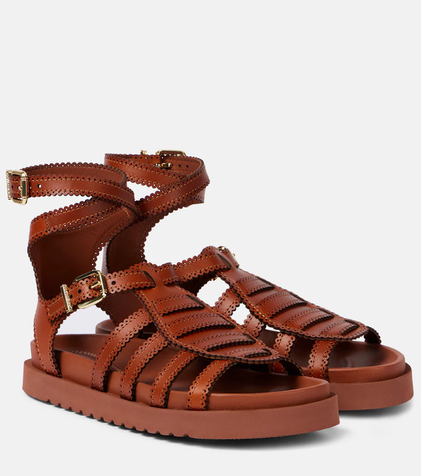  Zimmermann Zimmermann Goldie Leather Gladiator Sandals 