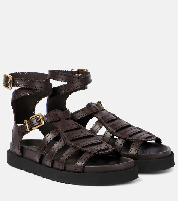  Zimmermann Zimmermann Goldie Leather Gladiator Sandals 