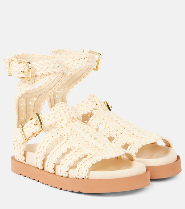  Zimmermann Zimmermann Goldie Raffia Gladiator Sandals 