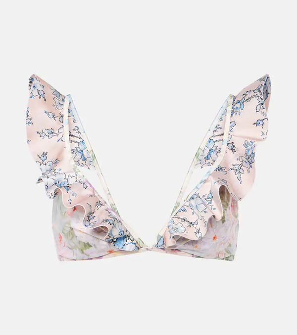  Zimmermann Zimmermann Halliday Ruffled Floral Bikini Top 
