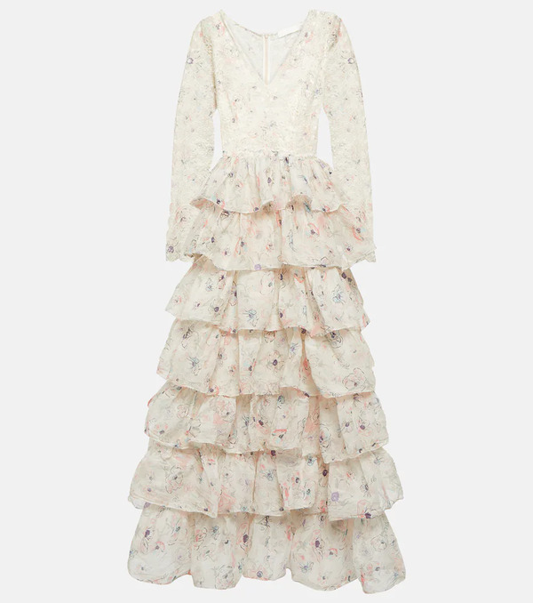  Zimmermann Zimmermann Halliday Ruffled Tiered Cotton Gown 