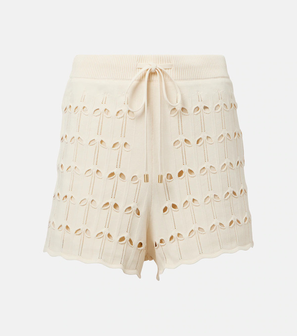  Zimmermann Zimmermann High-rise Pointelle Shorts 