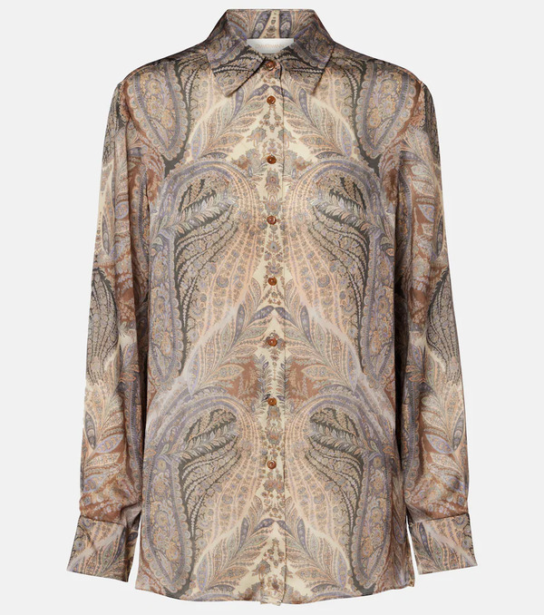  Zimmermann Zimmermann Hypnotic Paisley Silk Satin Shirt 