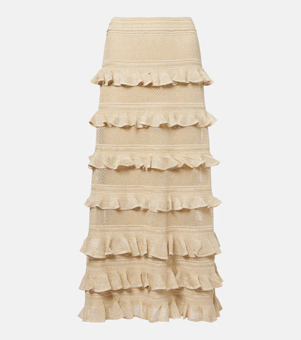  Zimmermann Zimmermann Hypnotic Tiered Lame Maxi Skirt 