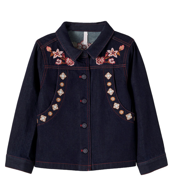  Zimmermann Kids Zimmermann Kids Aster Floral Denim Jacket 